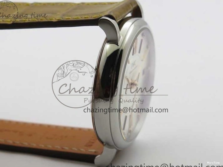 MIROTIME 0515 Durable Portofino 37mm SS V7F 1:1 Best Edition White Dial on Light Brown Leather Strap A 7092